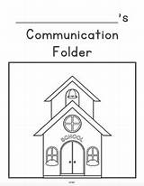 Simple Home School Communication Folder Cover  Coloring Page Primary sketch template