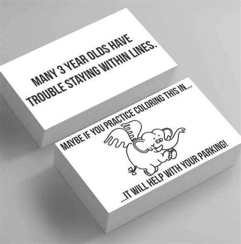 Funny Bad Parking Business Cards 25 Pack You Suck at - Etsy | Bad ...