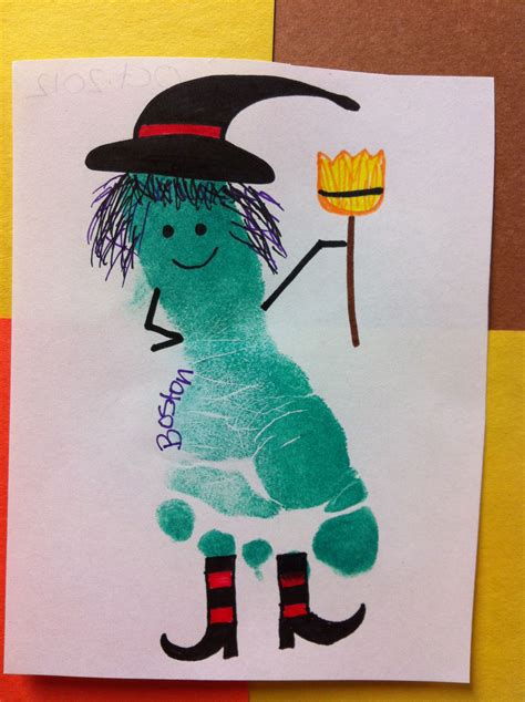 Footprint witch! Cute for Halloween art for a daycare or school ...