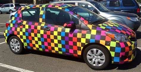 Amazing Car Paint Job Custom Checkerboard Toyota Rainbow P… | Flickr