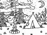 Camp Fire Coloring Pages sketch template