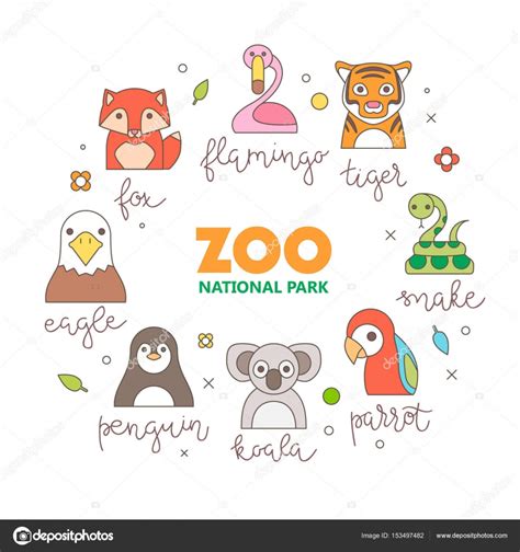 Zoo logo with animals template Stock Illustration by ©vextok #153497482