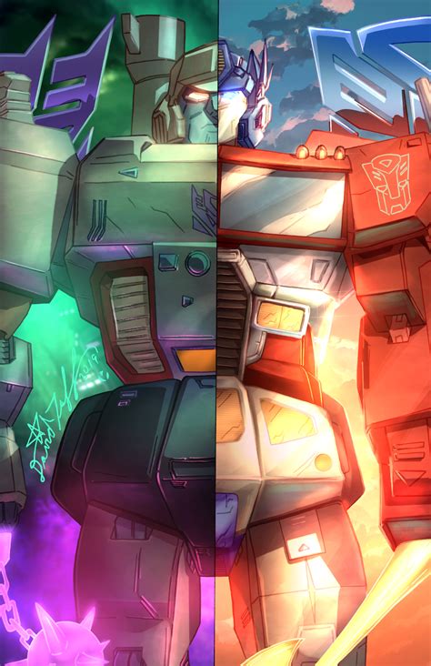 "Optimus Prime / Megatron - Transformers" Art Print · Hectic · Online ...