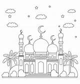 Premium Vector  Mosque coloring Page For Muslim Kids Activity Ramadan sketch template