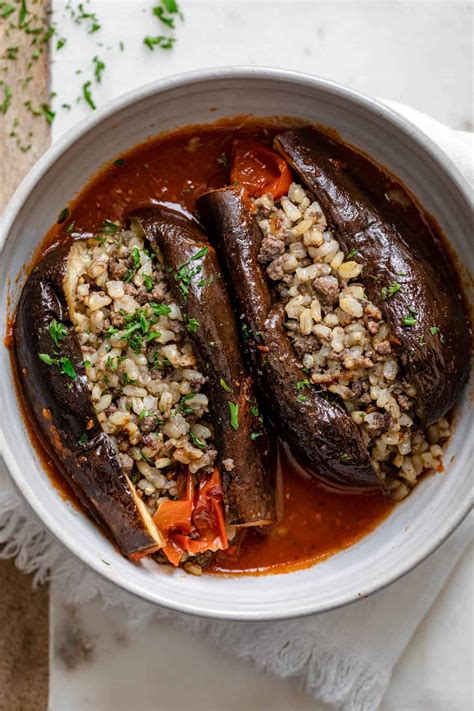 Stuffed Eggplant {Lebanese Authentic Recipe} | FeelGoodFoodie