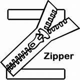 Z Is For Zipper Coloring Page Pages sketch template