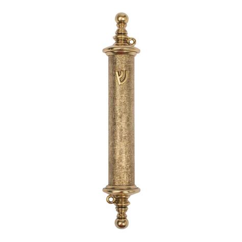 Gold Tone Scroll Style Mezuzah