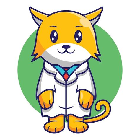 Premium Vector | Cute cat doctor cartoon design