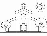 Coloring Pages Of Church sketch template