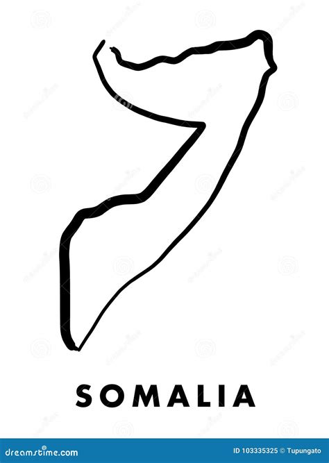 Somalia Map Outline Vector Illustration | CartoonDealer.com #103335325