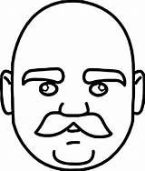 Tn Face Of Bald Headed Man With Mustache Coloring Page  Wecoloringpagecom sketch template