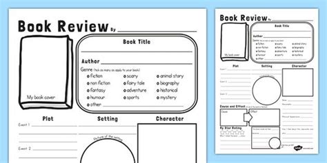 Writing a book review, Book review template, Book review template ks2