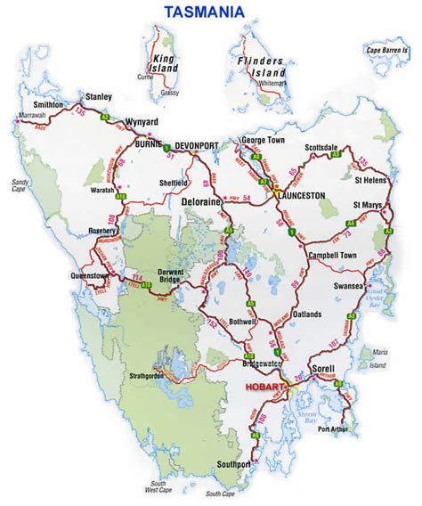 Road Map & Highways Tasmania