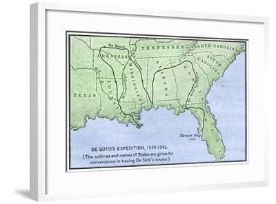 'De Soto Expedition's Route across Southeast North America, 1539-1542 ...