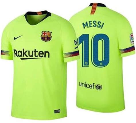 NIKE BARCELONA 2019 AWAY `MESSI`JERSEY Volt - Soccer Plus