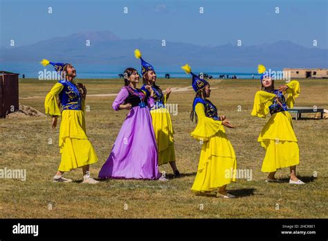 SONG KOL, KYRGYZSTAN - JULY 25, 2018: Traditional dance performance during the National Horse ...