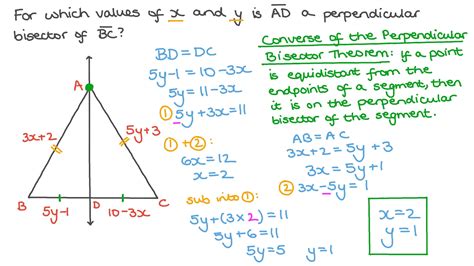 Question Video: Using the Converse of the Perpendicular Bisector Theorem | Nagwa