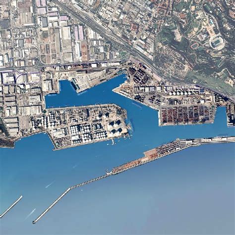 Aerial view of the Port of Barcelona. Source: Barcelona Port Authority ...