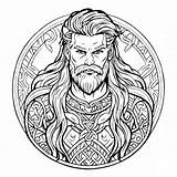 Malvorlagen Bärtiger Mann mit Langen Haaren Und Thor Coloring Pages  sketch template