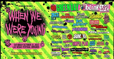 WHEN WE WERE YOUNG FESTIVAL Announces 2023 Lineup Featuring Blink-182 ...