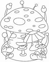 Cute Mushrooms For Kids Coloring Page  Free Printable Pages sketch template
