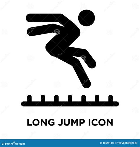 Long Jump Icon Vector Isolated on White Background, Logo Concept Stock Vector - Illustration of ...