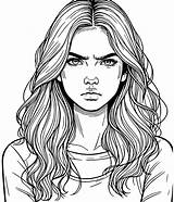 Realistic Girl Angry coloring page  Download Print Or Color Online sketch template