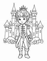 Prince coloring Page Coloring prince In A Crown And Royal Clothes  sketch template