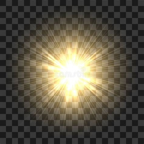 Realistic Sun Rays Light Effect On A Transparent Background Stock Illustration - Illustration of ...