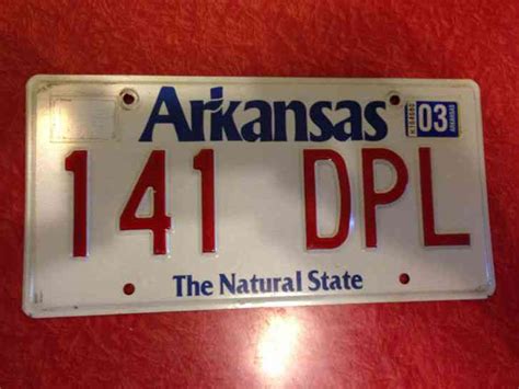 Arkansas License Plate - 2003 sticker - 141 DPL