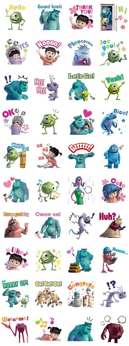 Monsters, Inc. Sticker for LINE, WhatsApp, Telegram — Android, iPhone iOS | Monster stickers ...