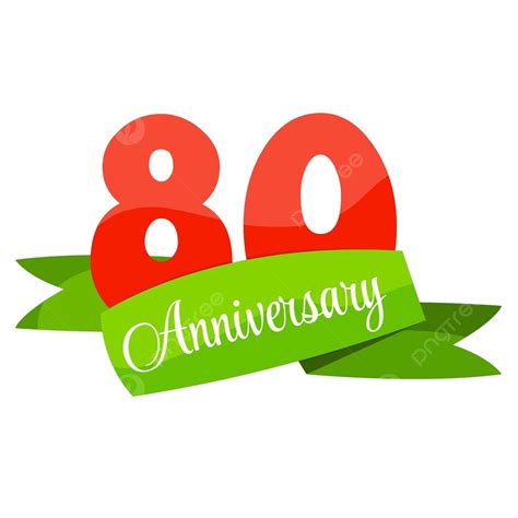 Charming Vector Illustration Of 80th Anniversary Sign With Adorable Template Design Vector ...