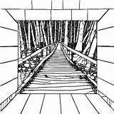 A Boardwalk Over Swamp Coloring Page · Creative Fabrica sketch template