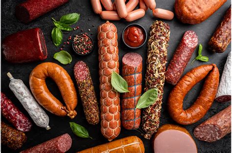 Set of different types of sausages | Holiday Stock Photos ~ Creative Market