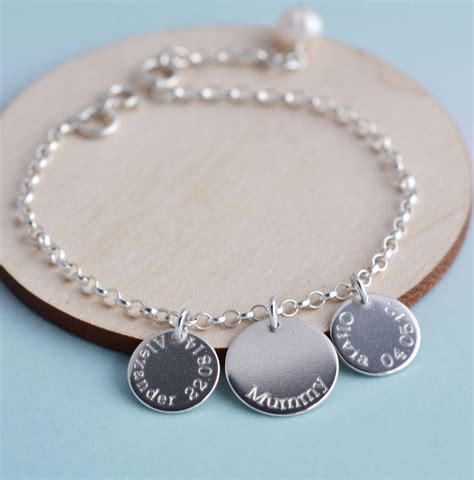 personalised charm silver bracelet by nina louise | notonthehighstreet.com