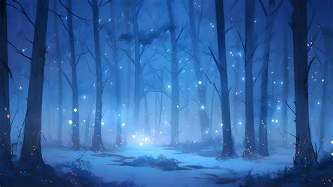 Winter Night Forest Wallpapers - 4k, HD Winter Night Forest Backgrounds ...