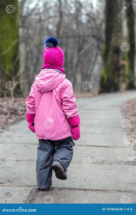 Little Girl Walking Alone in a Forest at Autumn Stock Photo - Image of daughter, cute: 107842630