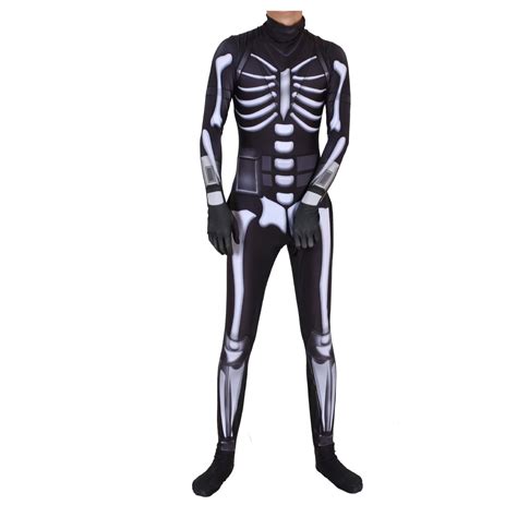 Fortnite Skull Trooper Costume Jumpsuit Cosplay Skull Trooper Mask Suit ...