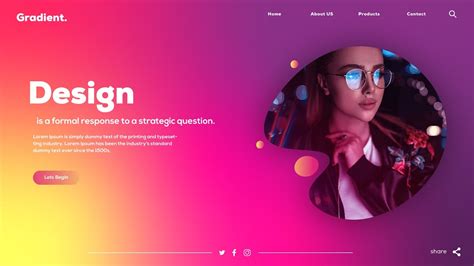 Colorful Gradient Web UI Design in Adobe illustrator - Complete ...