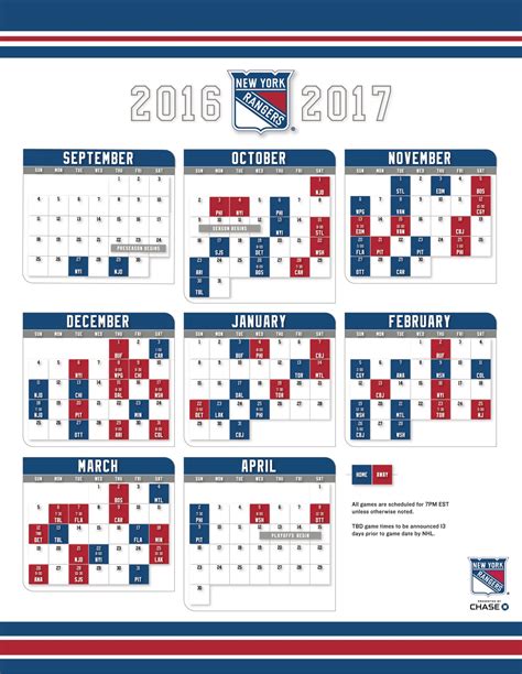 Ny Rangers Schedule Printable