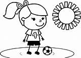 Soccer Girl Coloring Page Pages sketch template