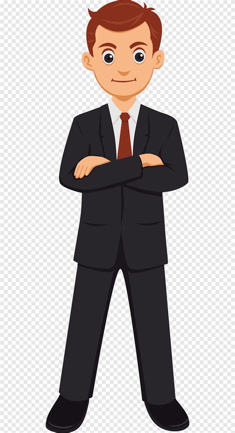 Man wearing black suit and red tie cartoon, Cartoon, business man ...