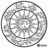 Sun And Moon Coloring Pages sketch template