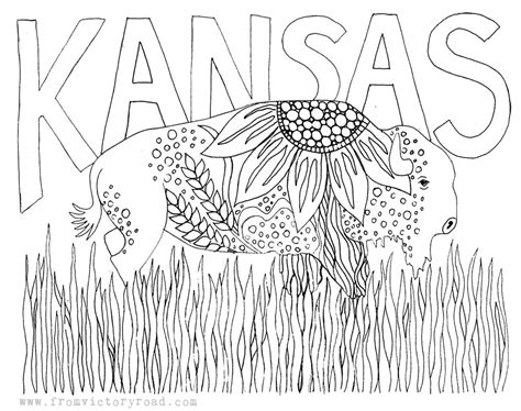 free Kansas coloring page www.fromvictoryroad.com | Kansas day ...