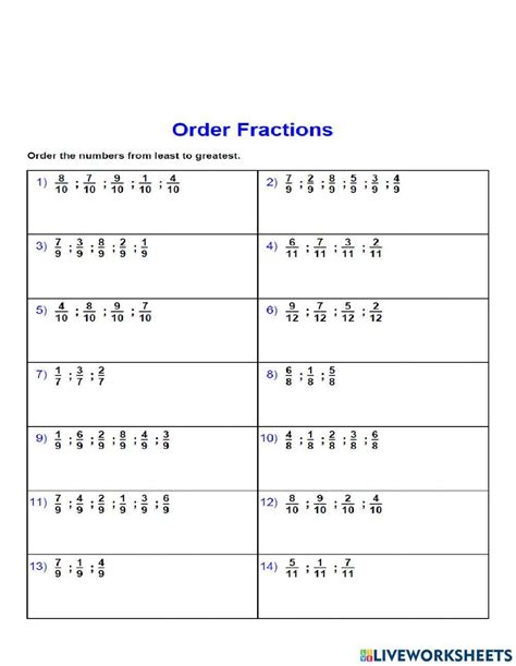 Numerator And Denominator Worksheets Grade 3