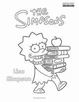Lisa Simpson Pages Coloring sketch template