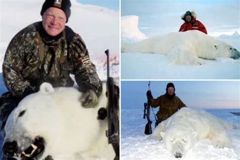 Trophy Hunters Pose Over Corpses Of White Polar Bears That They Killed During Hunting Trip