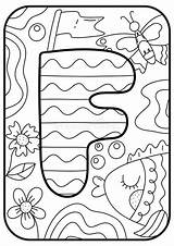 Kids Alphabet Coloring Page ABC  Letter F Book For sketch template
