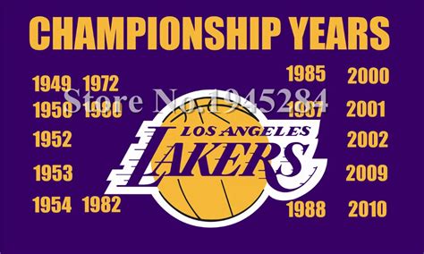 LA Lakers Championship Years Flag New 3x5ft 90x150cm Polyester Flag ...