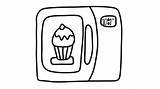 Microwave Microondas Oven Clipart Coloring Para Colorear Dibujos Pages  sketch template